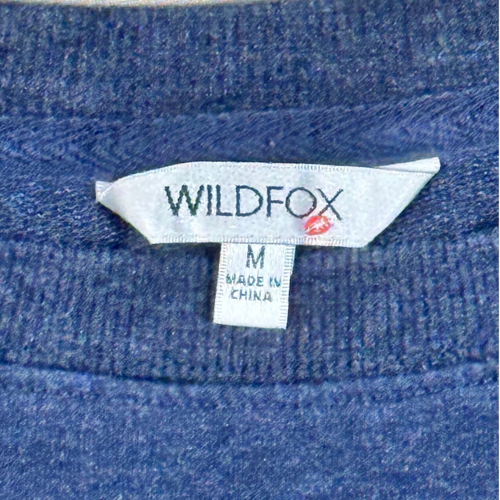 Wildfox Good Vibes Sweatshirt Women's M Oversized Blue Rainbow Graphic Pullover - Picture 5 of 8